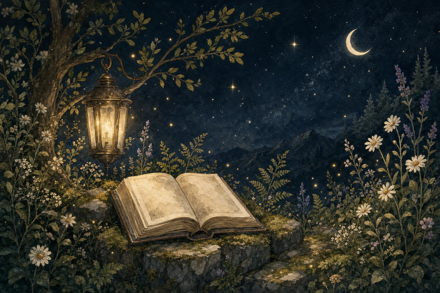 Illustrated night setting for the BibleProject case study